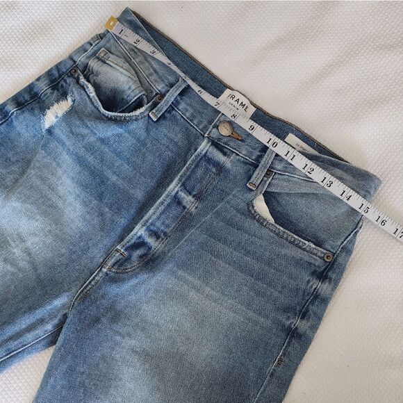 Frame denim le original denim distressed jeans raw hem - Picture 9 of 14